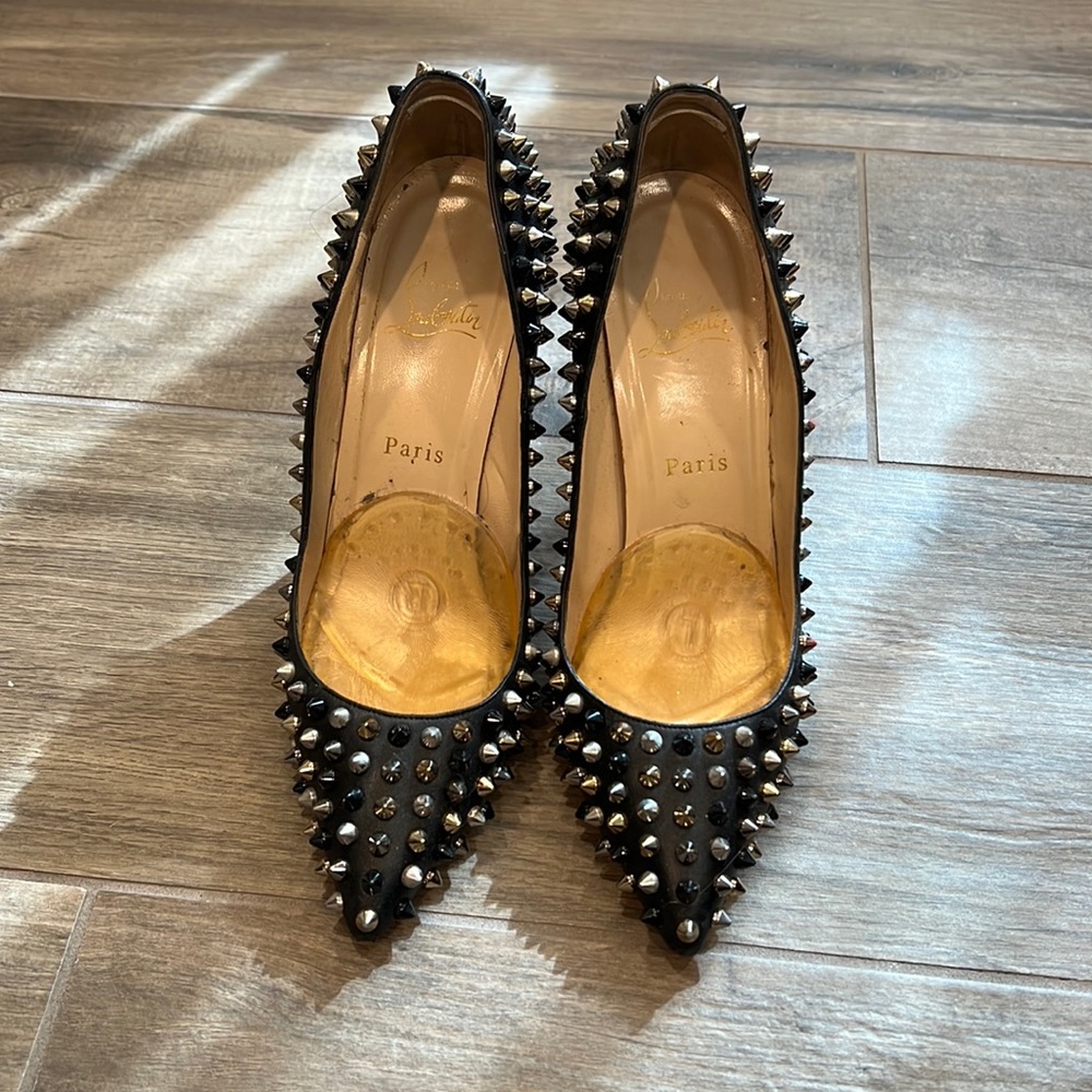 Christian Louboutin multicolor spiked pumps